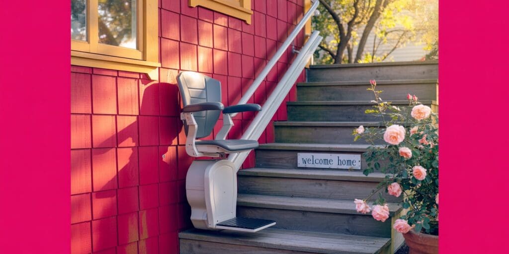 colchester stairlift project outside a residential home